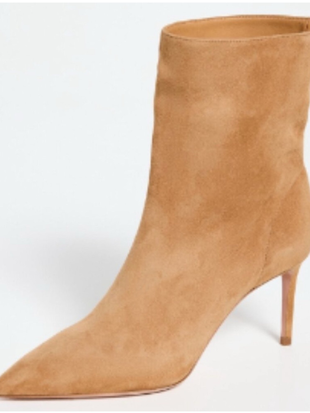 Aquazzura Tan Suede Pointed-Toe Ankle Boots